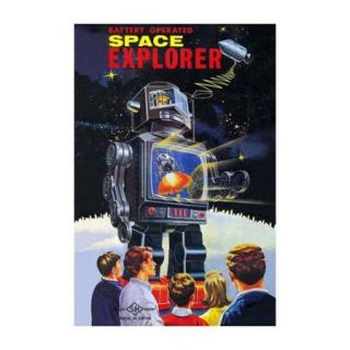 Battery Operated Space Explorer Print (Unframed Paper Poster Giclee 20x29)