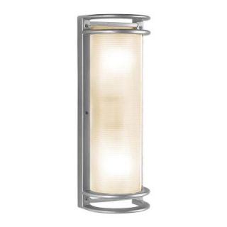 Access Lighting 2 Light Outdoor Wall Sconce Satin Finish Ribbed Frosted Glass DISCONTINUED CLI CE 0344MG 13 67