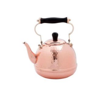 Old Dutch 2 qt. Solid Copper Hammered Tea Kettle with Wood Handle 852