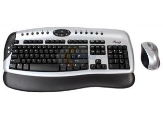 Rosewill RKM800SLV Silver Black 104 Normal Keys 20 Function Keys RF Wireless Standard Keyboard Mouse Included