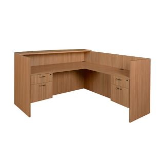 Sandia L Shape Reception Desk with Double Box/File Pedestal by Regency