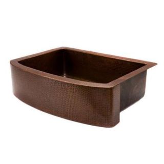 Premier Copper Products Hammered Copper 33 inch Single basin Rounded Apron Kitchen Sink