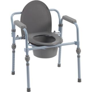 Drive Medical Folding Bedside Commode with Bucket and Splash Guard