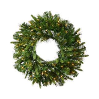 Vickerman 30 in Pre Lit Cashmere Artificial Christmas Wreath with White LED Lights