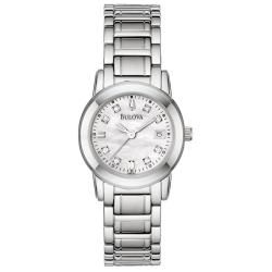 Bulova Womens Stainless Steel Eight Diamond Watch   13346967