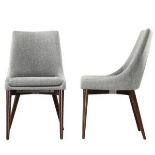 HomeSullivan Nobleton Tapered Leg Linen Like Dining Chair in Cool Grey (Set of 2) 405048S2PC