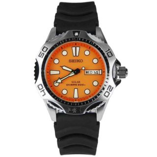 Seiko Mens SNE109P1 Solar Divers Black Rubber Watch   16384531
