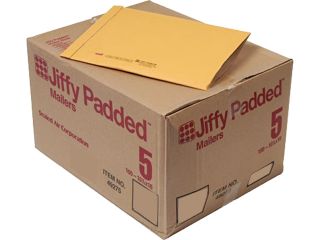 Sealed Air Jiffy Padded Mailer, Side Seam, #5, 10 1/2 x 16, Golden Brown, 100/Carton
