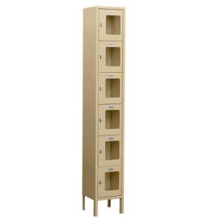 Salsbury Industries S 66000 Series 12 in. W x 78 in. H x 15 in. D 6 Tier Box Style See Through Metal Locker Assembled in Tan S 66165TN A
