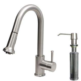 VIGO Stainless Steel Pull Out Spray Kitchen Faucet with Soap Dispenser