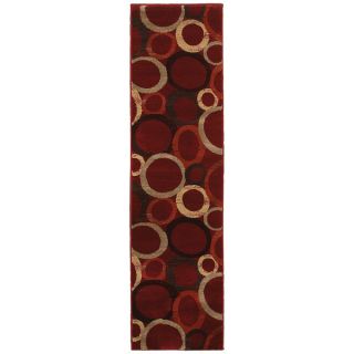 Arcs and Shapes Geometric Abstract Modern Circles and Boxes Red, Ivory