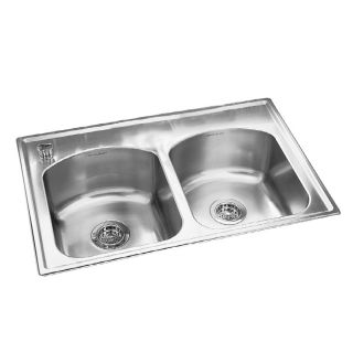 American Standard Culinaire 18 Gauge Double Basin Drop In Stainless Steel Kitchen Sink
