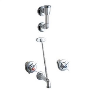 Chicago Faucets Wall Mounted Bathroom Faucet with Double Cross Handles