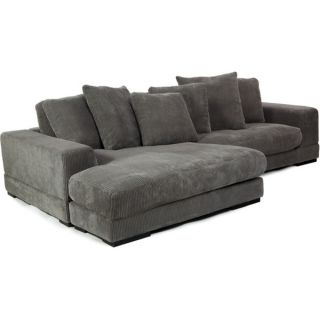 Aurelle Home Charcoal Grey Sectional Sofa