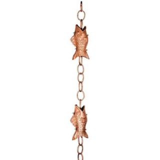 Good Directions Polished Copper Fish Rain Chain 487P 6