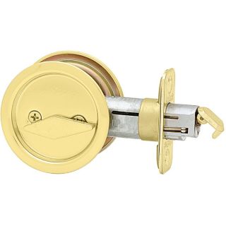 Kwikset 2.125 in Polished Brass Privacy Pocket Door Pull