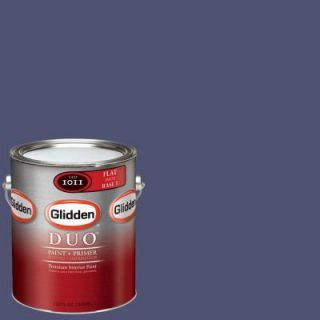 Glidden DUO 1 gal. #GLV21 01F Indigo Night Flat Interior Paint with Primer GLV21 01F