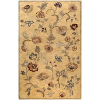 BASHIAN Wilshire Collection Floral Shower Gold 7 ft. 9 in. x 9 ft. 9 in. Area Rug R128 GO 8X10 HG113