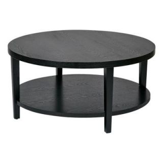 Ave Six Merge 36 in. Round Coffee Table in Black MRG12
