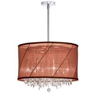 Filament Design Catherine 6 Light Incandescent Polished Chrome Chandelier with Red Shades DISCONTINUED CLI DN14007719