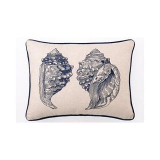 D.L. Rhein Embroidered Double Conch Linen Throw Pillow