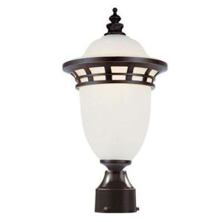 Bel Air Lighting Imperial 1 Light Outdoor Bronze Post Top Lantern with Frosted Glass 5112 BZ