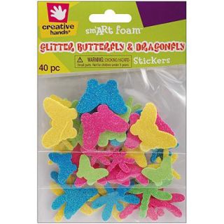 Foam Glitter Stickers, Butterfly and Dragonfly, 40pk