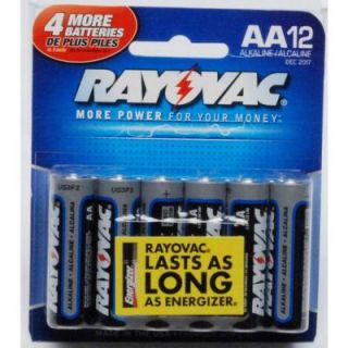 Rayovac Alkaline AA Size 1.5 Volt Batteries (10 Pack) 815 12TP24E