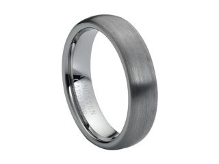 Tungsten Carbide Brushed Domed Classic Style 6mm Wedding Band Ring