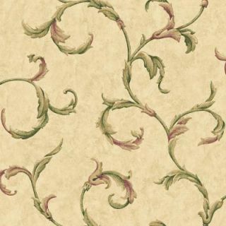 The Wallpaper Company 8 in. x 10 in. Yellow Majestic Scroll Wallpaper Sample WC1280418S