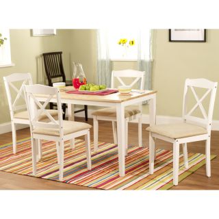 Simple Living White 5 piece Crossback Dining Set   Shopping