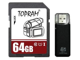 TOPRAM 64GB microSD microSDHC 64G microSDXC micro SD SDHC UHS I Class 10 Card for Tablet and Smart Phone