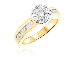 1 CT. T.W. Diamond Ladies Engagement Ring 14K White Gold  Size 3.75