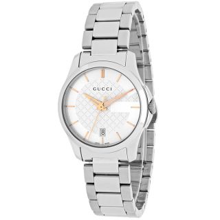 Gucci Womens YA126523 Timeless Silver Dial Stainless Steel Small