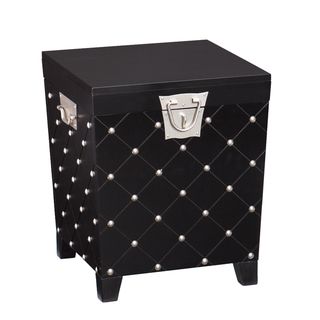 Upton Home Baylen Black and Satin Silver Side/ End Table Trunk
