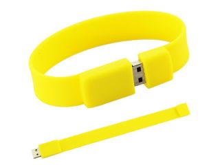 New Fashion Silicone Bracelet USB 2.0 Flash Memory Drive! (4GB, Yellow)