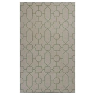 Kas Rugs Perfectly Graphic Ivory/Sage 7 ft. 6 in. x 9 ft. 6 in. Area Rug MEC671876X96