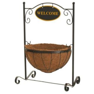 Pride Garden Products Welcome Plant Stand with 14 in. Round Coco Liner 99156