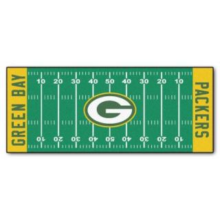 FANMATS Green Bay Packers 2 ft. 6 in. x 6 ft. Football Field Rug Runner Rug 7352