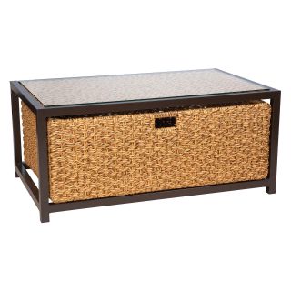Whitecraft by Woodard Mona Cocktail Table with Drawer   Patio Accent Tables