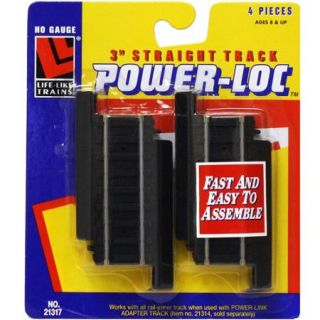 Life Like HO Scale Power Loc 3&quot; Straight Track