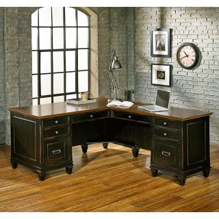 Martin Furniture Hartford L Shaped Desk with Optional Hutch   Desks