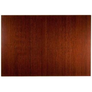 Anji Mountain Deluxe Dark Brown Mahogany 48 in. x 72 in. Bamboo Roll Up Office Chair Mat without Lip AMB24015W