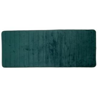Lavish Home Green 24.25 in. x 60 in. Memory Foam Striped Extra Long Bath Mat 67 17 G