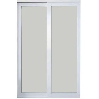 Contractors Wardrobe 84 in. x 96 in. Eclipse White Finish Mystique Glass Aluminum Interior Sliding Door ECL 8496WH2R