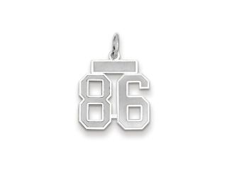 The Jersey Small Jersey Style Number 86 Pendant in 14K White Gold