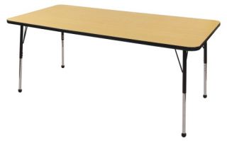 ECR4KIDS Maple Rectangle Adjustable Activity Table   36L x 72W in.   Classroom Tables and Chairs