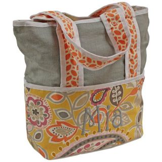 Hoohobbers Flirty Flowers Yellow Tote Diaper Bag with Optional Personalization   Diaper Bags