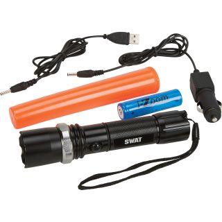 iZoom Tactical Pro Gear Swat Aluminum Rechargeable Flashlight — 120 Lumens  Flashlights