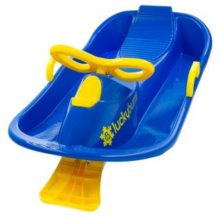 Lucky Bums Plastic Racer Sled   Blue/Yellow   Sleds